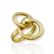 Дамски златен пръстен с кръгове и топче 14K RG12975