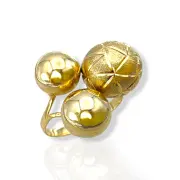 Златен пръстен дамски с тройни сферични елементи 14K RG13220