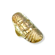 Обемен златен пръстен с лого Шанел 14K RG12866