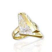 Дамски златен пръстен Пиано с двуцветно цвете 14K RG13441