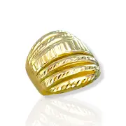 Дамски златен пръстен с гравирани линии 14K RG12977