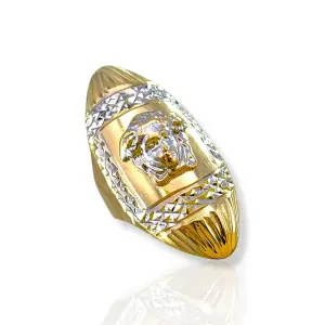 Дамски златен пръстен с релефна глава Медуза 14K RG12916
