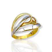 Дамски пръстен с двуцветна преплетена геометрия 14K RG11373