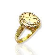 Дамски златен пръстен с ажурна детелина 14K RG10964