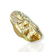 Дамски златен пръстен с издължен дизайн и капковидни мотиви 14K RG12979