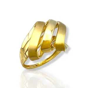 Дамски златен пръстен с преплетени ленти 14K RG11219