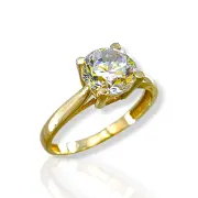 Златен годежен пръстен солитер с голям циркон 14K RG12920