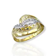 Дамски златен пръстен с преплетени елипсовидни елементи 14K RG13457