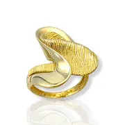 Масивен златен пръстен с матирани извивки 14K RG11377