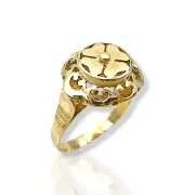 Дамски златен пръстен с овална детелина 14K RG10968