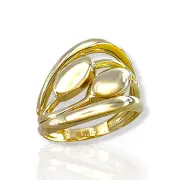 Дамски златен пръстен с два овални елемента 14K RG12922