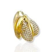 Дамски златен пръстен с двойни листовидни елементи 14K RG12925