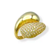 Луксозен златен пръстен с капковиден обемен дизайн 14K RG11892