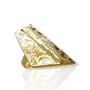 Дамски златен пръстен „Пиано“ с флорални орнаменти 14K RG12927