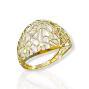 Дамски златен пръстен куполна ажурна геометрична форма 14K RG12613