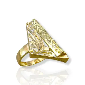 Дамски златен пръстен Пиано ажурен с гравиране 14K RG12616