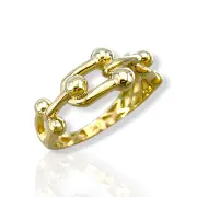 Дамски златен пръстен с верижна геометрия и сферични акценти 14K RG12622