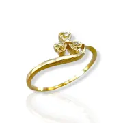 Дамски златен пръстен с нежен цветен мотив 14K RG12623