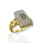 Масивен дамски пръстен Monaco Chain с циркониево паве 14К RG12640