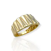 Дамски златен пръстен без камъни с масивно излъчване 14K RG12170