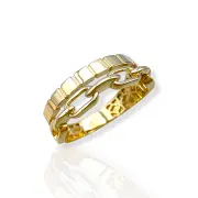 Дамски златен пръстен без камъни верижен стил 14K RG12171