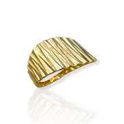 Дамски златен пръстен без камъни релефен дизайн 14K RG12172