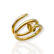 Стилен дамски златен пръстен Cartier с циркони 14K RG11971