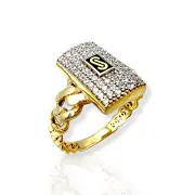 Дамски златен пръстен Monaco Chain с правоъгълна плочка 14К RG11750