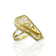 Дамски златен пръстен Пиано с гръцка шарка 14K RG11854