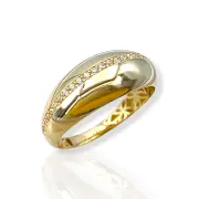 Дамски златен пръстен с циркони и овален дизайн 14K RG12182
