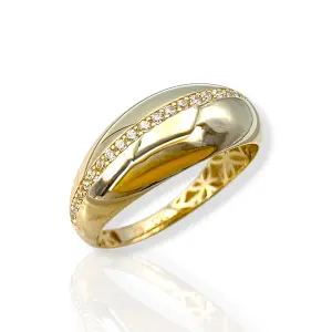 Дамски златен пръстен с циркони и овален дизайн 14K RG12182
