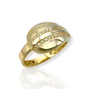 Дамски златен пръстен с овална форма и циркони 14K RG12183