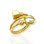 Дамски златен пръстен Ван Клиф със зелен камък 14K RG11602