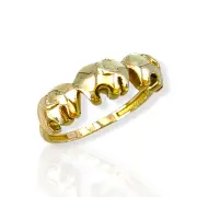 Дамски златен пръстен със слончета в кръг 14K RG12229