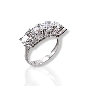 Дамски златен пръстен с камъни Swarovski RG8396