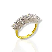 Дамски златен пръстен с камъни Swarovski RG8398