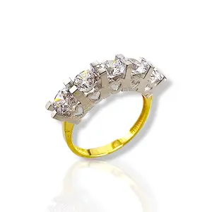 Дамски златен пръстен с камъни Swarovski RG8398