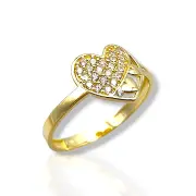 Дамски златен пръстен сърце с циркони “Eliona” 1.32гр м54 14К/585 RG9925
