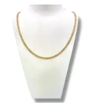Дамски златен синджир с акцент бяло злато 14K RG11555