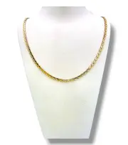 Дамски златен синджир с модерна плоска плетка 14K RG11556