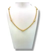 Дамски златен синджир въже с диамантирани топчета Diamond Cut 14K RG11711