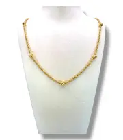 Елегантен дамски златен синджир с топчета въже 14K RG11712