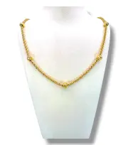 Златен дамски синджир въже с декоративни топчета 14K RG11714