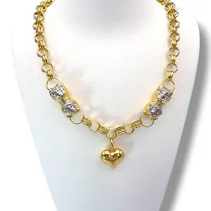Дамски златен синджир с висулка сърце 14K RG10672