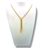 Дамски златен синджир с висящи диамантирани топчета 14K RG11716