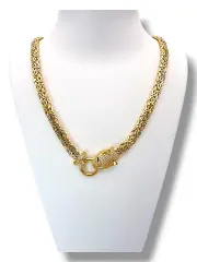 Дамски златен синджир с глава на пантера и халка 14K RG10676