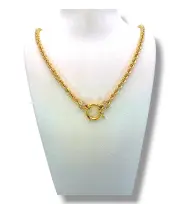 Луксозен дамски синджир въже с кръгла закопчалка 14K RG11720