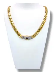 Дамски златен синджир Monaco Chain с инкрустации CLASSIC PLAIN / PAVÉ LOCK 14К RG11044