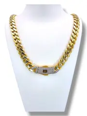 Дамски златен синджир Monaco Chain масивен и луксозен CLASSIC PLAIN / PLAVE LOCK 14К RG10978