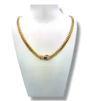 Луксозно дамско златно колие Monaco Chain PAVE LOCK 14К RG11762